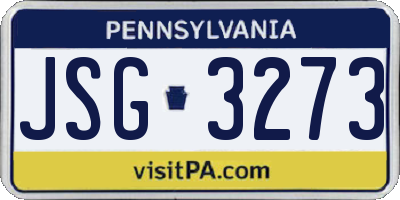 PA license plate JSG3273