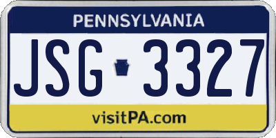 PA license plate JSG3327