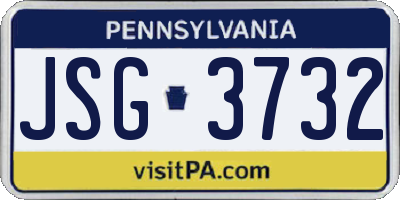 PA license plate JSG3732