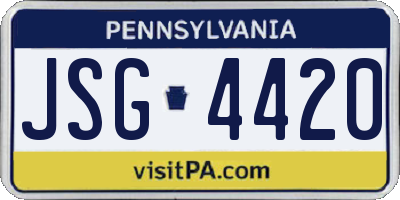 PA license plate JSG4420