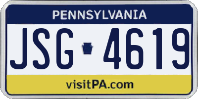 PA license plate JSG4619