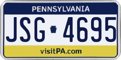 PA license plate JSG4695