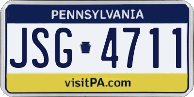 PA license plate JSG4711