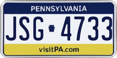 PA license plate JSG4733