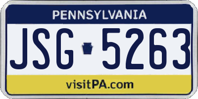 PA license plate JSG5263