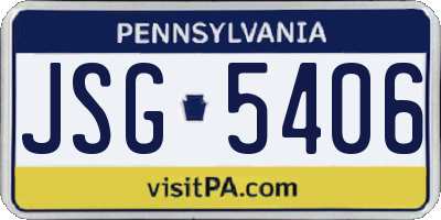 PA license plate JSG5406