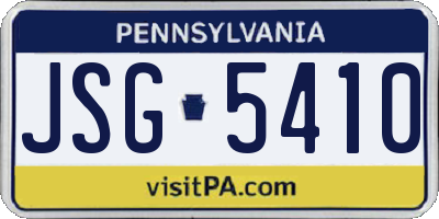 PA license plate JSG5410