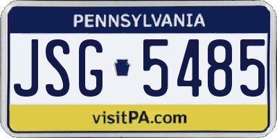 PA license plate JSG5485