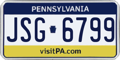 PA license plate JSG6799