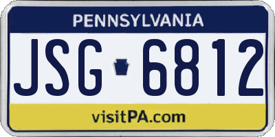 PA license plate JSG6812