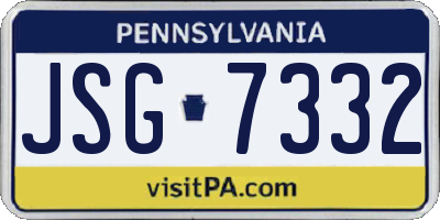 PA license plate JSG7332