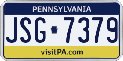 PA license plate JSG7379