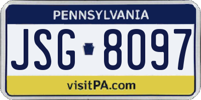 PA license plate JSG8097