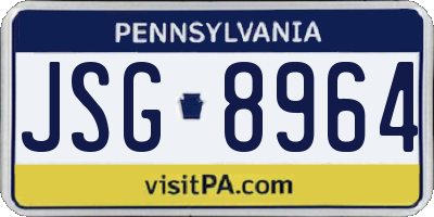 PA license plate JSG8964