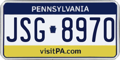 PA license plate JSG8970