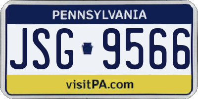 PA license plate JSG9566