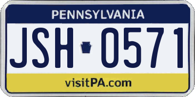 PA license plate JSH0571