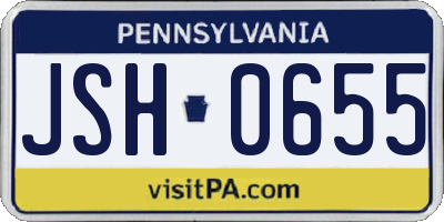 PA license plate JSH0655