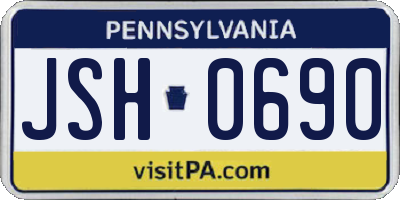 PA license plate JSH0690