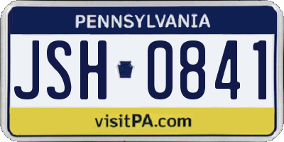 PA license plate JSH0841