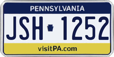 PA license plate JSH1252