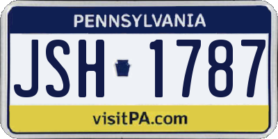 PA license plate JSH1787