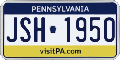 PA license plate JSH1950