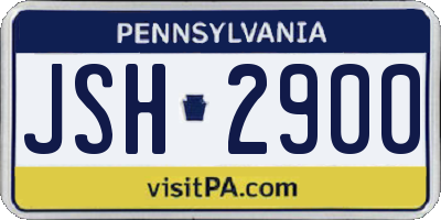 PA license plate JSH2900