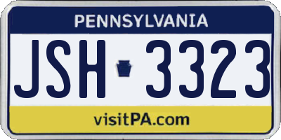 PA license plate JSH3323