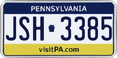 PA license plate JSH3385