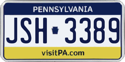 PA license plate JSH3389