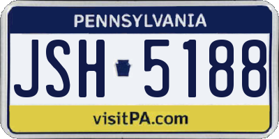 PA license plate JSH5188