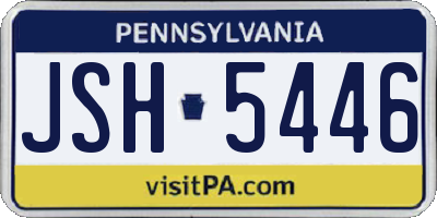PA license plate JSH5446