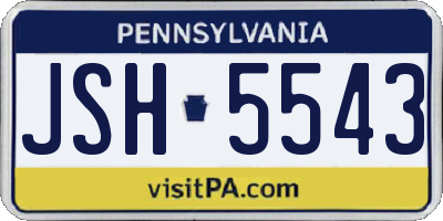PA license plate JSH5543