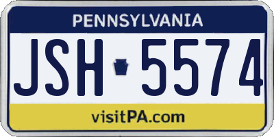 PA license plate JSH5574