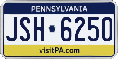 PA license plate JSH6250