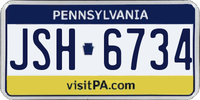 PA license plate JSH6734