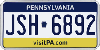 PA license plate JSH6892