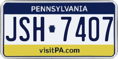 PA license plate JSH7407