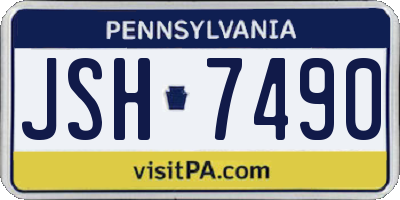 PA license plate JSH7490