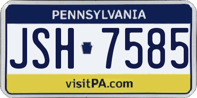 PA license plate JSH7585