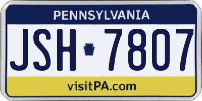 PA license plate JSH7807