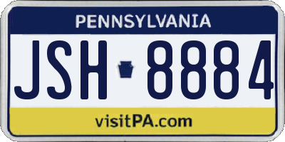 PA license plate JSH8884