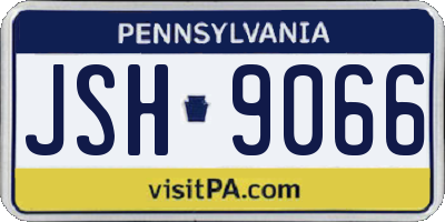 PA license plate JSH9066
