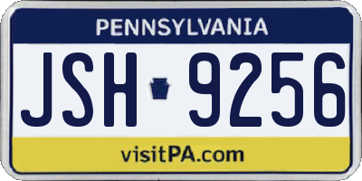 PA license plate JSH9256