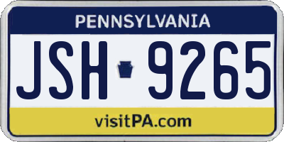 PA license plate JSH9265