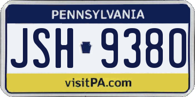 PA license plate JSH9380