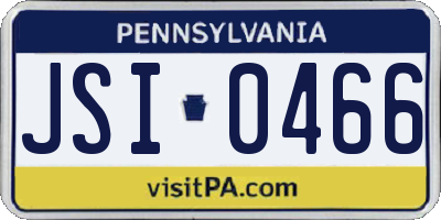 PA license plate JSI0466