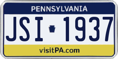 PA license plate JSI1937