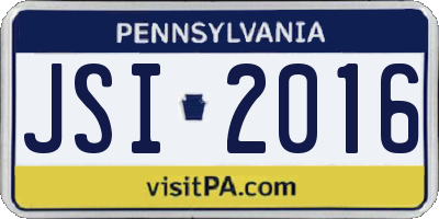 PA license plate JSI2016